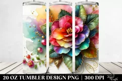 Colorful Begonia on Wooden Background | 20 Oz Tumbler Product Image 2