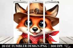 Expressive Fox with Goofy Smile Clipart | 20 Oz Tumbler Product Image 2