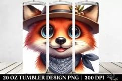 Expressive Fox with Goofy Smile Clipart | 20 Oz Tumbler Product Image 2
