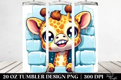 Cute Baby Giraffe, Transparent 20 Oz Tumbler Product Image 2