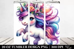 Vibrant Baby Unicorn Running Clipart Product Image 2