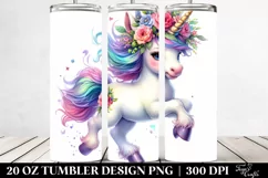 Vibrant Baby Unicorn Running Clipart Product Image 2