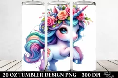 Vibrant Baby Unicorn Running Clipart Product Image 2