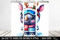 Vibrant Rhino Dressed for Winter 20 Oz Tumbler Product Image 2