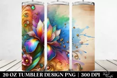 Colorful Iris on Wooden Background | 20 Oz Tumbler Product Image 2