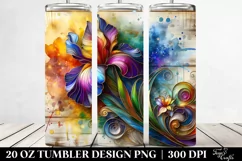 Iris on Wooden Background | 20 Oz Tumbler Product Image 2