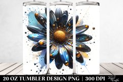 Abstract Glossy Daisy with Metallic Insertions | 20 Oz Product Image 2