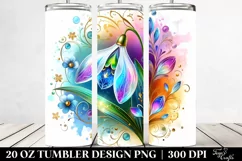 Colorful Snowdrop Art | 20 Oz Tumbler Product Image 2