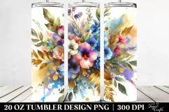 Colorful Abstract Bouquet with Gold Foil | 20 Oz Tumbler Product Image 2
