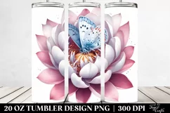Watercolor Butterfly Sleeping in a Flower | 20 Oz Tumbler Product Image 2