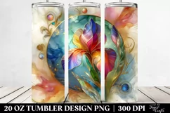 Colorful Marble Iris with Gold Details | 20 oz Tumbler Product Image 2