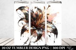 Abstract Glossy Lily Shiny Material. 20 oz Tumbler Design Product Image 2