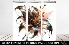 Abstract Glossy Lily Shiny Material. 20 oz Tumbler Design Product Image 2
