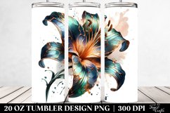 Abstract Glossy Lily Shiny Material. 20 oz Tumbler Design Product Image 2