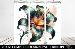 Abstract Glossy Lily Shiny Material. 20 oz Tumbler Design Product Image 2