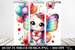 Colorful Baby Butterfly Smiling | 20 Oz Tumbler Product Image 2