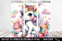 Cute Winking Unicorn in Pastel Colors | 20 oz Tumbler Product Image 2