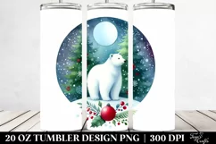 Watercolor Polar Bear Christmas | 20 oz Tumbler Product Image 2