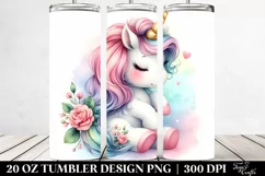 Cute Unicorn in Style | 20 Oz Tumbler Product Image 2