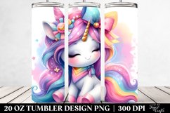 Cute Unicorn in Style | 20 Oz Tumbler Product Image 2