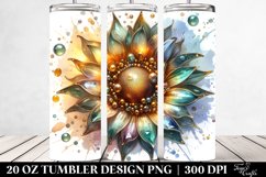 20 Oz Tumbler Sublimation | Material Sunflower Splash Product Image 2