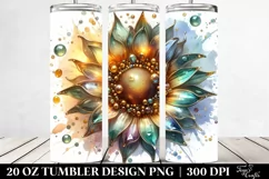 20 Oz Tumbler Sublimation | Material Sunflower Splash Product Image 2