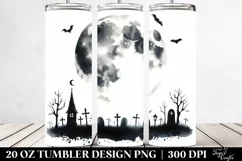 Washed Watercolor Simple Haloween Moon | 20 oz Tumbler Product Image 2