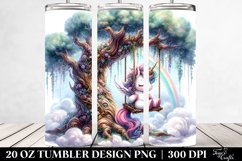 Cute Baby Unicorn Playing on a Swing | 20 oz Tumbler Product Image 2