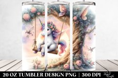 Cute Baby Unicorn Playing on a Swing | 20 oz Tumbler Product Image 2