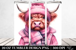 Angry Looking Pink Highland Cow 20 Oz Tumbler Product Image 2