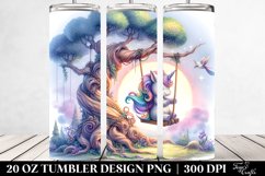 Cute Baby Unicorn Playing on a Swing | 20 oz Tumbler Product Image 2