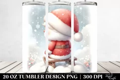Cute Santa Winter Cloud on Snow Flakes | 20 oz Tumbler Product Image 2