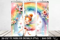 Colorful Fairy Swinging from a Rainbow | 20 oz Tumbler Product Image 2