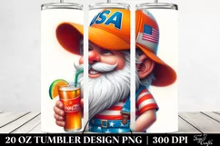 Digital Painting Gnome Beach Wear Orange Hat | 20 oz Tumbler Product Image 2