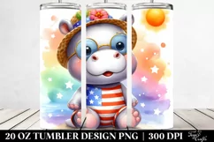 Baby Hippo Watercolor Tumbler 20 Oz Product Image 2
