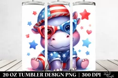 Baby Hippo Watercolor Tumbler 20 Oz Product Image 2
