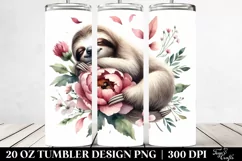 Sleeping Sloth Watercolor Tumbler 20 Oz Product Image 2