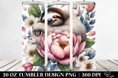 Sloth Sleeping Flower Covered Petals | 20 oz Tumbler Product Image 2