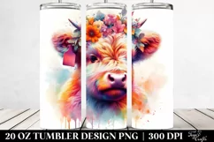 Baby Highland Cow Studio. 20 Oz Tumbler Design Product Image 2