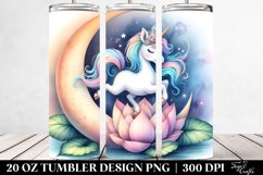 Cute Unicorn Pirouetting on a Crescent Moon | 20 oz Tumbler Product Image 2