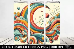 Retro Colorful Half Moon Whimsical | 20 oz Tumbler Product Image 2