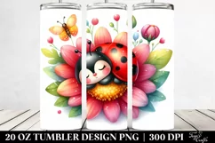 Cute Ladybug Watercolor Tumbler 20 Oz Product Image 2