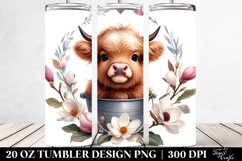 Cute Baby Cow Watercolor Tumbler 20 Oz Product Image 2