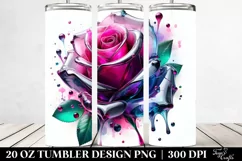 20 Oz Tumbler Sublimation | Like Material Rose Splash Product Image 2