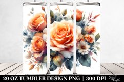 Orange Roses Washed Watercolor | 20 oz Tumbler Product Image 2