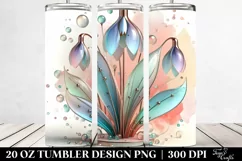 Abstract Pastel Glossy Snowdrop 20 Oz Tumbler Product Image 2