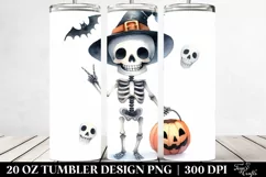 Funny Halloween Skeleton Clipart | 20 oz Tumbler Product Image 2