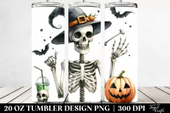Funny Halloween Skeleton Clipart | 20 oz Tumbler Product Image 2