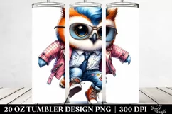 Cute Baby Owl Jumping 20 Oz Tumbler Product Image 2