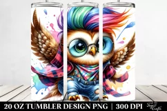 Cute Baby Owl Jumping 20 Oz Tumbler Product Image 2